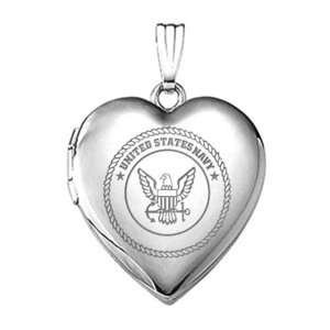 Sterling Silver Navy Heart Locket