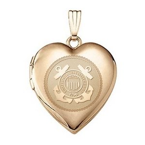 14k Gold Heart Coast Guard Picture Locket