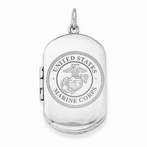 Sterling Silver Marines Dogtag Locket