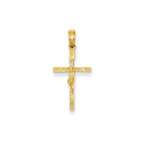 14k INRI Hollow Crucifix Pendant