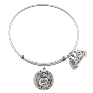 Wind   Fire  Saint Jude Medal  Expandable Bracelet