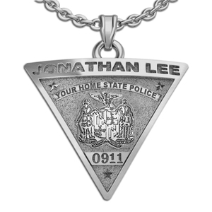 Personalized Triangle Shape State Police Badge with Your Name   Badge Number