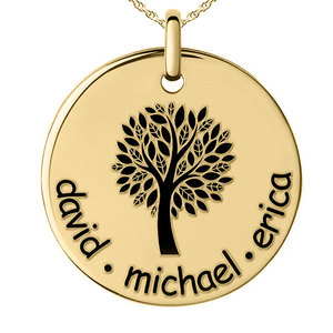 Personalized Family Tree Pendant with Up to 3 Names