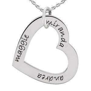 Medium Heart Pendant with up to three Names