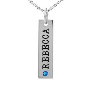 Vertical Personalized Name Bar Necklace