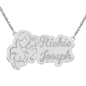 Personalized Mother   Two Sons Pendant w  18  Chain