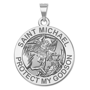 Saint Michael   Protect My Godson   Religious Medal   EXCLUSIVE 