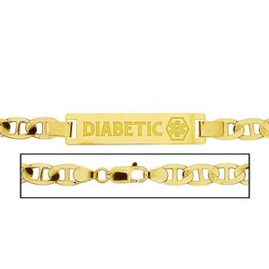 Solid 14K Yellow Gold Men s Anchor Link Medical ID Bracelet