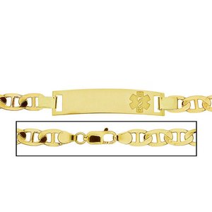 Solid 14K Yellow Gold Men s Anchor Link Medical ID Bracelet