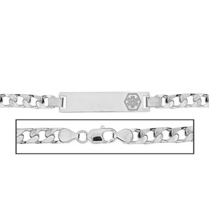 Sterling Silver Women s Curb Link Medical ID Bracelet