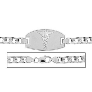 Sterling Silver Women s Curb Link Medical ID Bracelet