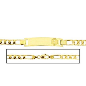 Solid 14K Yellow Gold Children s Figaro Link Medical ID Bracelet