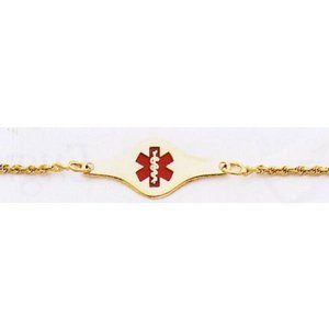 14K GOLD ROPE MEDICAL ID BRACELET