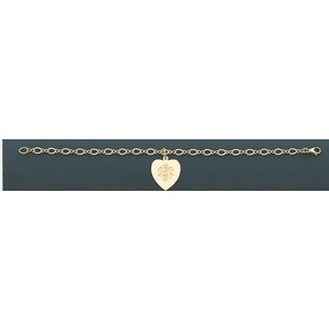 14K YELLOW GOLD HEART MEDICAL ID BRACELET