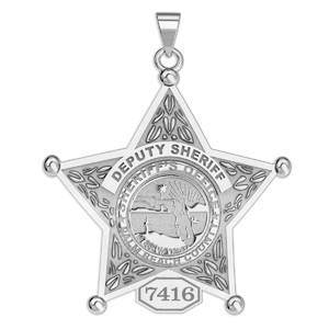 Personalized Florida Sheriff Badge with Rank  Number   Dept 