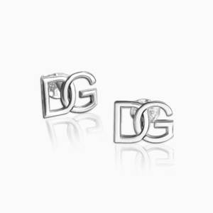 Pair of Intertwined Interlocking Initial Earrings