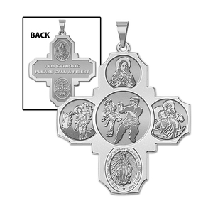 Four Way Cross   Martial Arts Religious Medal   EXCLUSIVE 