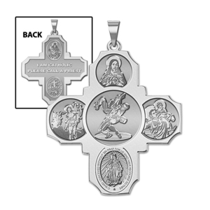 Four Way Cross   Wrestling Religious Medal   EXCLUSIVE 