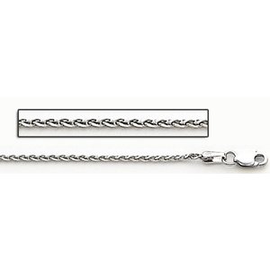 14K White Gold 1 8mm Espiga Wheat Chain