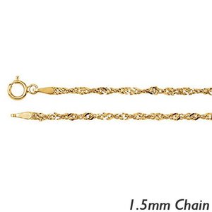 14K Yellow Gold 1 5mm Singapore Chain