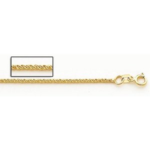 14K Yellow Gold 1 5mm Parrisan Wheat Chain