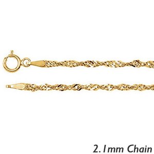 14K Yellow Gold 2 1mm Singapore Chain