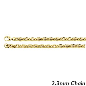 14K Yellow Gold 2 3 mm  Rolo Chain