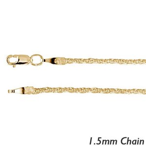 14K Yellow Gold 1 5mm Wheat Chain