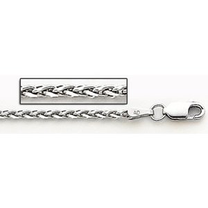 14K White Gold 3mm Parisian Wheat Chain