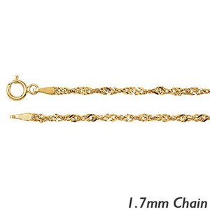 14K Yellow Gold 1 7mm Singapore Chain