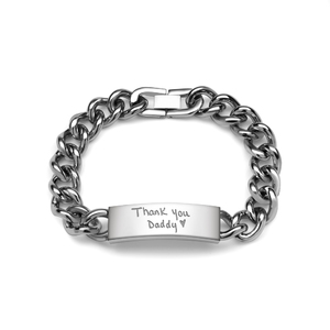 Personalized Handwriting Men s ID Bracelet