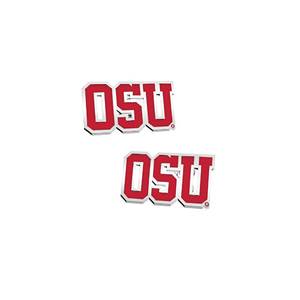 Pair Of OSU Color Enamel Earrings