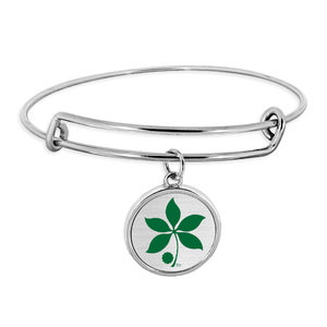 Ohio State University Expandable Bracelet with Leaf Charm