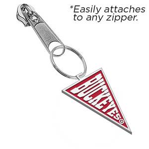 Ohio State University Color Enamel Buckeyes Flag Zipper Pull