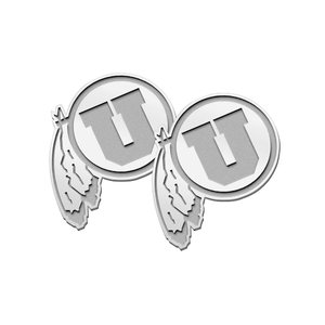 Pair of University of Utah Feathered U Cuff Links