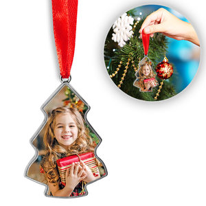 Stainless Steel Tree Photo Engraved Ornament