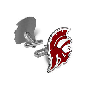 Pair of USC Color Enamel Trojan Head Cufflinks