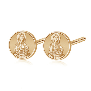 Pair of Saint Dymphna Stud Earrings