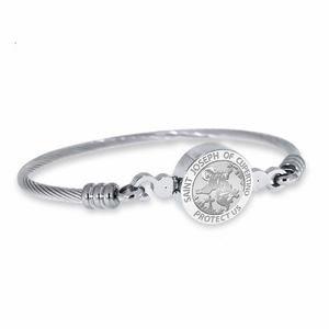 Stainless Steel Saint Joseph Cupertino Bangle Bracelet