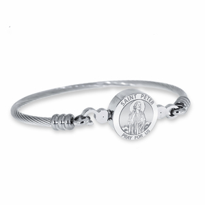 Stainless Steel Saint Peter Bangle Bracelet