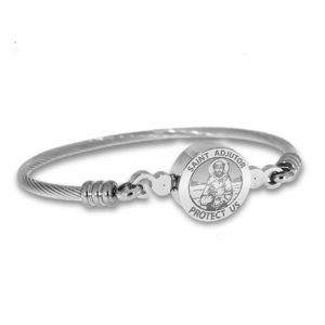 Stainless Steel Saint Adjutor Bangle Bracelet