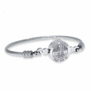 Stainless Steel Saint Patrick Bangle Bracelet