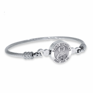 Stainless Steel Saint Nicholas Bangle Bracelet