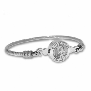 Stainless Steel Blessed Mother Virgin Mary Bangle Bracelet