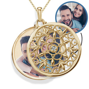 Yellow Gold Swivel Round Photo Locket