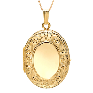 14K Gold Filled Oval 4 Photo Locket