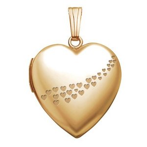 Yellow Gold Cascade of Hearts Photo Locket