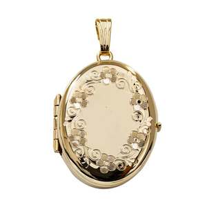 14K Gold Filled Oval 4 Photo Locket