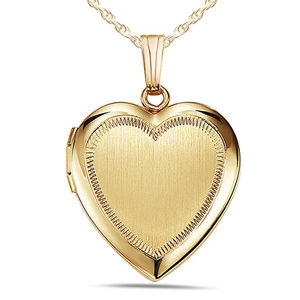 14K Gold Filled Yellow Heart Photo Locket