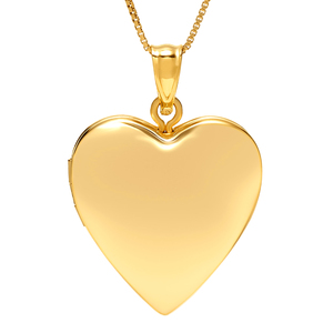 Solid 14k Yellow Gold Small Heart Photo Locket